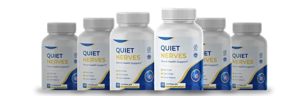 The Quiet Nerves 6 bottles pack as the brand shows it